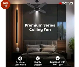 ACTIVA Gracia 600MM BLDC Ceiling Fan with LED Light | BEE 5 Star Rated | 28W Energy Saving Motor | 4 Blade High Speed | Remote Control | Reversible Mode & Timer | 5 Years Warranty | Smoke Brown