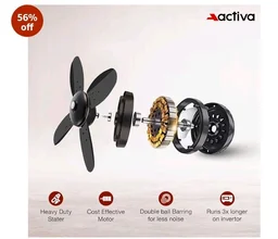 ACTIVA Gracia 600MM BLDC Ceiling Fan with LED Light | BEE 5 Star Rated | 28W Energy Saving Motor | 4 Blade High Speed | Remote Control | Reversible Mode & Timer | 5 Years Warranty | Smoke Brown