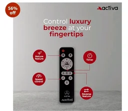 ACTIVA Gracia 600MM BLDC Ceiling Fan with LED Light | BEE 5 Star Rated | 28W Energy Saving Motor | 4 Blade High Speed | Remote Control | Reversible Mode & Timer | 5 Years Warranty | Smoke Brown