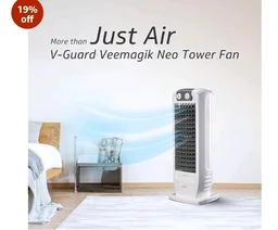 V-Guard Veemagik Neo 17 (43.5cm) Tower Fan|18-Months Warranty|Grey White
1300 RPM | 2401 CFM Air Flow | Durable Construction | Extensive Support
