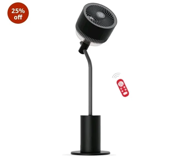NUUK HALO v2 3D Air Circulation Tower Fan with Mood Lamp | Super Silent Remote Controlled Standing BLDC Fan | 12 Wind Speeds & 4 Fan Modes | 120˚ Horizontal & 90˚ Vertical Oscillation | 3 NIDEC Motors