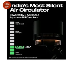 NUUK HALO v2 3D Air Circulation Tower Fan with Mood Lamp | Super Silent Remote Controlled Standing BLDC Fan | 12 Wind Speeds & 4 Fan Modes | 120˚ Horizontal & 90˚ Vertical Oscillation | 3 NIDEC Motors