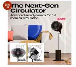 NUUK HALO v2 3D Air Circulation Tower Fan with Mood Lamp | Super Silent Remote Controlled Standing BLDC Fan | 12 Wind Speeds & 4 Fan Modes | 120˚ Horizontal & 90˚ Vertical Oscillation | 3 NIDEC Motors