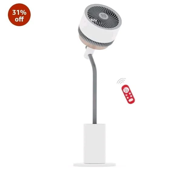 NUUK HALO v2 3D Air Circulation Tower Fan with Mood Lamp | Super Silent Remote Controlled Standing BLDC Fan | 12 Wind Speeds & 4 Fan Modes | 120˚ Horizontal & 90˚ Vertical Oscillation | 3 NIDEC Motors