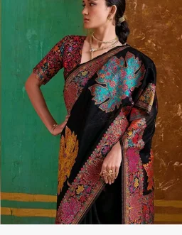 WOMEN'S Kashmiri Cotton Patola Saree for Women | Cotton Saree | Sarees with Unstitched Blouse