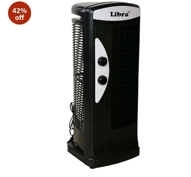 Libra coolX Tower Fan | Electric Standing Fan with 3 speeds | Bedroom, Indoor, Office & Home Use | Bladeless Fan With 2401 CFM | 43.5 CM Sweep Size for a Room Coverage(Black)