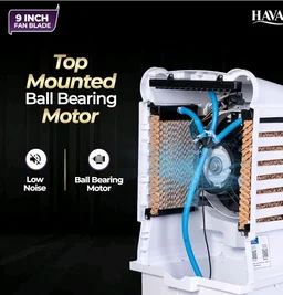 Havai Arizona 9 Mini Personal Air Cooler | India’s First 9-Inch Blade Cooler | 2600 RPM | 5 Ft Air Throw | 3-Side Honeycomb | 12L Tank Capacity | Motorised Louvers | 80W | Ideal for 50 Sq Ft