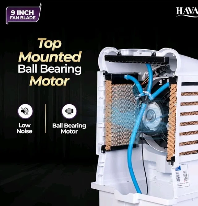 Havai Arizona 9 Mini Personal Air Cooler | India’s First 9-Inch Blade Cooler | 2600 RPM | 5 Ft Air Throw | 3-Side Honeycomb | 12L Tank Capacity | Motorised Louvers | 80W | Ideal for 50 Sq Ft