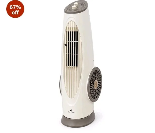 SKYTONE Tower Fan For Room Bladeless, 90° Oscillation & Swivel Action, Knob Control Panel With 3 Speeds, Powerful and Quiet Airflow, Aromatherapy Fan for Home, Office, Kitchen