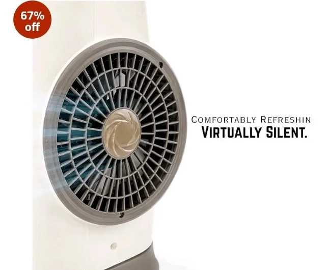 SKYTONE Tower Fan For Room Bladeless, 90° Oscillation & Swivel Action, Knob Control Panel With 3 Speeds, Powerful and Quiet Airflow, Aromatherapy Fan for Home, Office, Kitchen