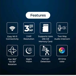 Trueview 3MP Wi-Fi ATC Robot Camera | BIS-ER (STQC Certified) WiFi CCTV Camera | All Time Color Night Vision | Pan Tilt | Smart Tracking | 2-Way Audio | Memory Card & Cloud | Alexa | T18296S
50+ bought in past month