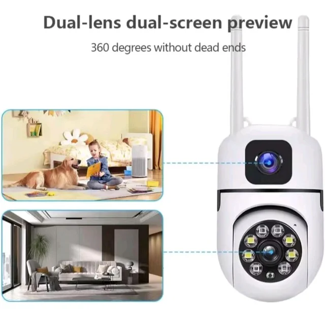JB Supar4+4MP Smart WiFi PTZ CCTV Camera for Home Outdoor | 360° View | Color Night Vision | Two Way Audio | Wireless Security Camera with Mobile App V380 Pro (Dual Lens Mini Dome3)
79%
off