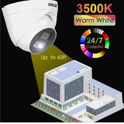 SINLOE 2 MP Color Night Vision Wired Day/Night 24 Hour Full Color Vision 1080p Full HD Indoor Dome CCTV Surveillance Camera Compatible with 2MP and Above DVR, White
50+ bought in past month