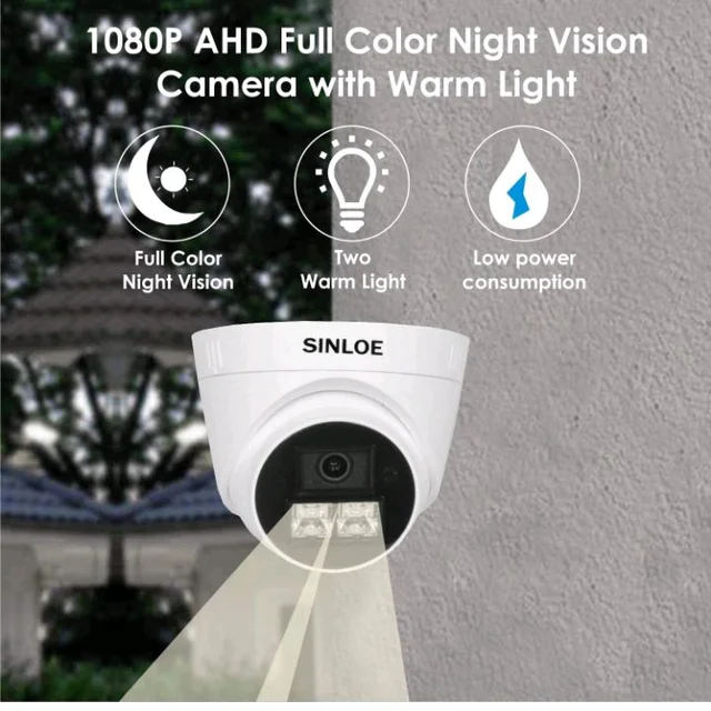 SINLOE 2 MP Color Night Vision Wired Day/Night 24 Hour Full Color Vision 1080p Full HD Indoor Dome CCTV Surveillance Camera Compatible with 2MP and Above DVR, White
50+ bought in past month