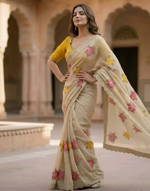 Yashika Women's Nylon Organza Saree with Blouse Piece for Traditional Ethnic Wear Sari
100+ bought in past month