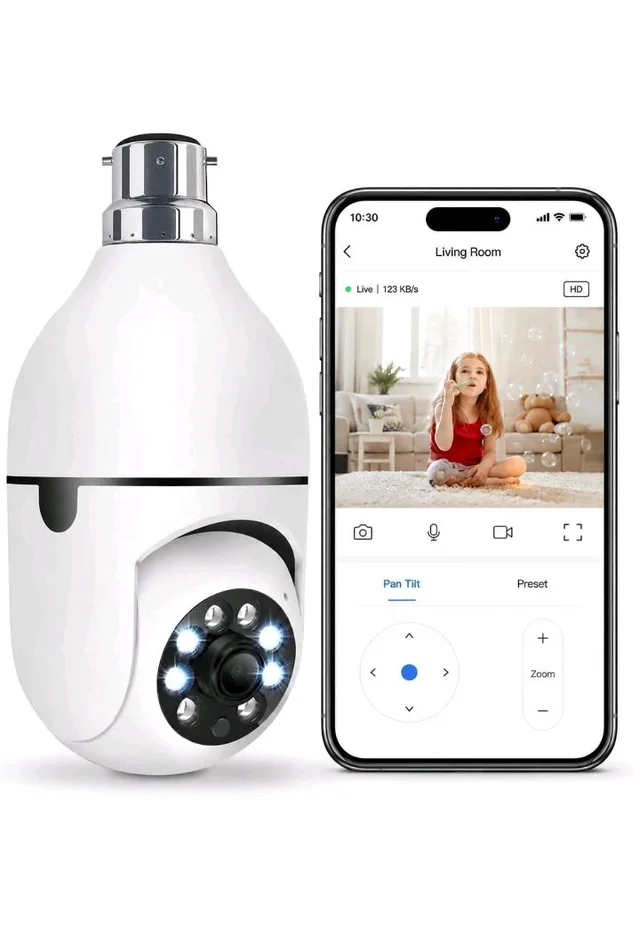 Eyetech 4Mp WiFi Bulb CCTV Camera for Home Security | 360° Rotation | Color Night Vision | Motion Detection Two-Way Audio | Wireless Light Bulb Camera with Mobile App V380 Pro (Heavy Light Camera)
300+ bought in past month