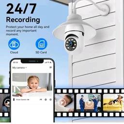 Eyetech 4Mp WiFi Bulb CCTV Camera for Home Security | 360° Rotation | Color Night Vision | Motion Detection Two-Way Audio | Wireless Light Bulb Camera with Mobile App V380 Pro (Heavy Light Camera)
300+ bought in past month