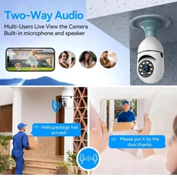 Eyetech 4Mp WiFi Bulb CCTV Camera for Home Security | 360° Rotation | Color Night Vision | Motion Detection Two-Way Audio | Wireless Light Bulb Camera with Mobile App V380 Pro (Heavy Light Camera)
300+ bought in past month