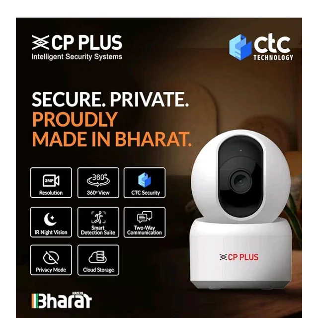 CP PLUS 3MP Smart Wi-Fi CCTV Camera | 360° Pan & Tilt | CTC Cyber Secure Tech | View & Talk | Smart Detection Suite | Night Vision | Cloud Storage | Supports OK Google | CP-E35Q
2K+ bought in past month