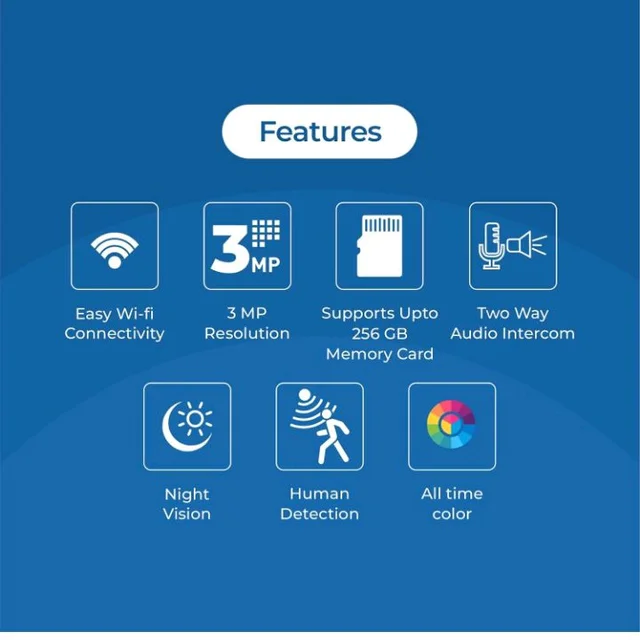 Trueview 3MP All Time Color Wi-Fi Smart Bullet CCTV Security Camera | Two-Way Audio | Human Detection IP66 Waterproof Supports Upto 256GB Memory Card | Alexa Compatible T18295S 2026 Edition
200+ bought in past month
28%
off