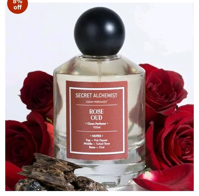 Clean, Long Lasting High Concentration Woody Floral Perfume for Men & Women | Turkish Rose, Oud & Pink Pepper Perfume | Luxury Gift for Women, Day & Night Wear, 800 Spritz