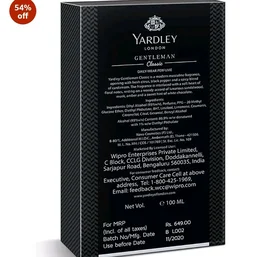 Yardley London Gentleman Classic Liquid Perfume Spray, Fresh Woody Fougère Notes, Masculine Fragrance, Perfume For Men