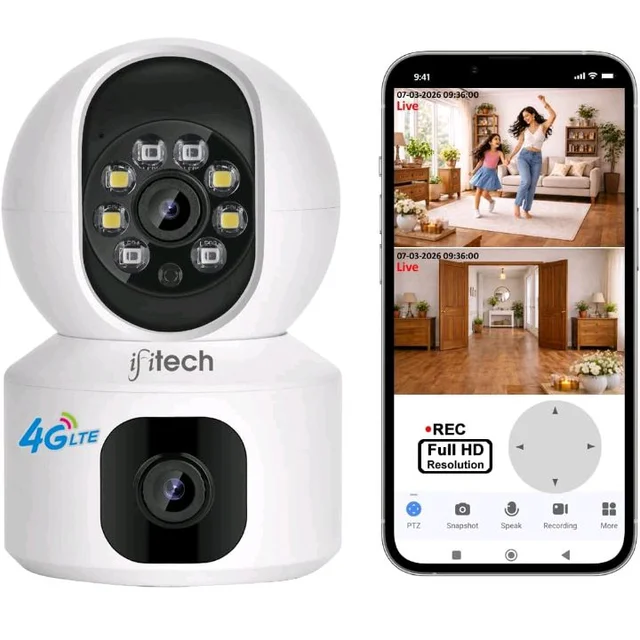IFITech 4MP HD Smart 4G Dual-Lens CCTV Camera – 4G LTE Connectivity | 360° Coverage | Two-Way Audio | Colorful Night Vision | True Plug & Play, Easy Setup | Made in India | IFI-4G1N
50+ bought in past month