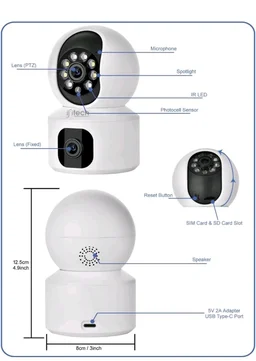 IFITech 4MP HD Smart 4G Dual-Lens CCTV Camera – 4G LTE Connectivity | 360° Coverage | Two-Way Audio | Colorful Night Vision | True Plug & Play, Easy Setup | Made in India | IFI-4G1N
50+ bought in past month