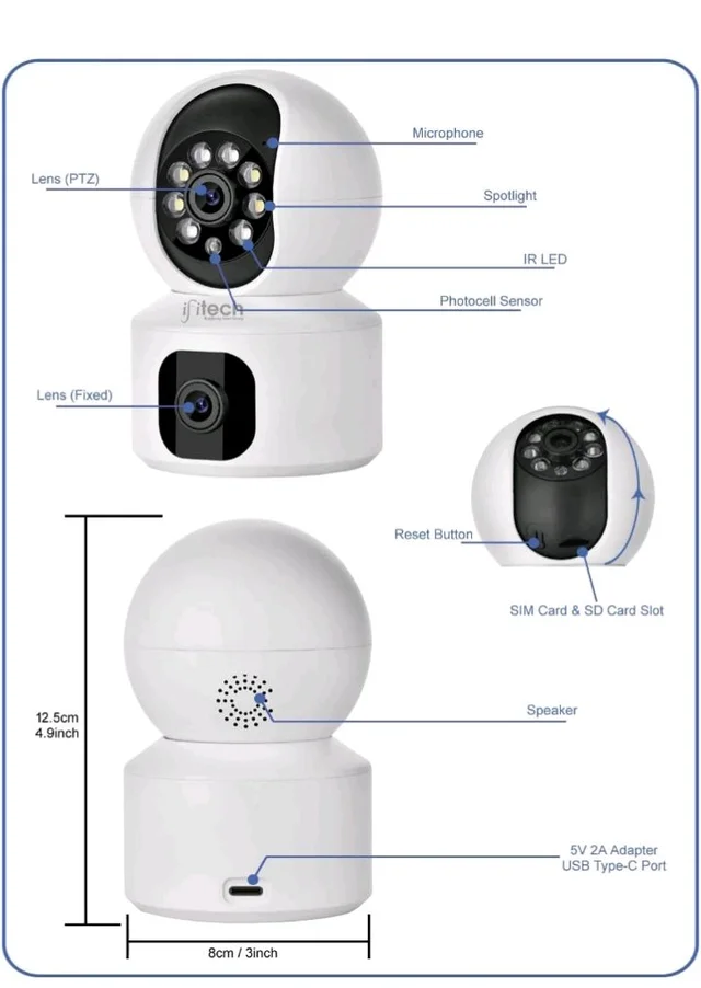 IFITech 4MP HD Smart 4G Dual-Lens CCTV Camera – 4G LTE Connectivity | 360° Coverage | Two-Way Audio | Colorful Night Vision | True Plug & Play, Easy Setup | Made in India | IFI-4G1N
50+ bought in past month
