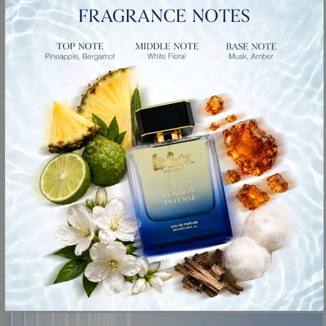 Lee Cooper London Intense Eau de Parfum - 100ml | Long Lasting Unisex Perfume | Tropical Pineapple, Bergamot & White Floral Scent | Internationally Inspired Fragrance for Bold Occasions