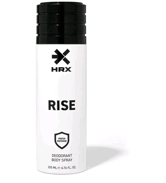 HRX Rise Deodorant Body Spray - Earthy, Woody Men's Deodorant - Body Spray for Men with Bergamot, Lavender, Vetiver Notes - 200 ml