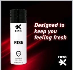 HRX Rise Deodorant Body Spray - Earthy, Woody Men's Deodorant - Body Spray for Men with Bergamot, Lavender, Vetiver Notes - 200 ml