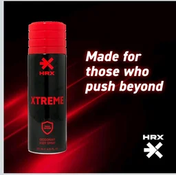 HRX Xtreme Deodorant Body Spray - Warm, Spicy Men's Deodorant - Body Spray for Men with Cardamom, Leather, Oud Notes - 200 ml