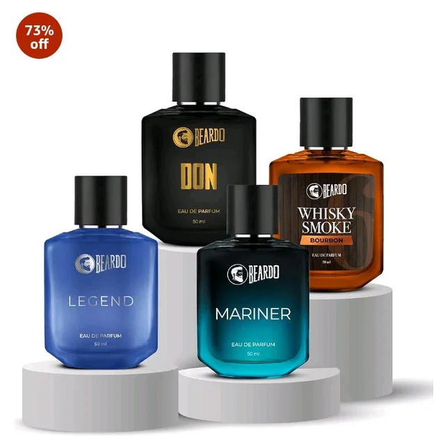 BEARDO Thug Life Edp Combo Don, Whiskey Smoke Bourbon, Mariner & Legend Perfume for Men (50mlx4) | Long Lasting Perfume For Men | Premium Strong & Long Lasting Fragran