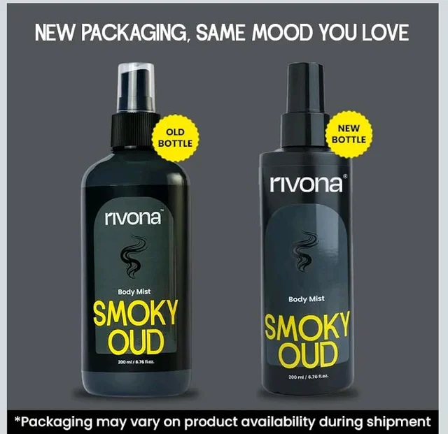 Rivona Smoky Oud Body Mist | Woody & Bold Long Lasting Body Spray for Men & Women | Patchouli, Cinnamon & Incense | Unisex Statement Fragrance | 200ml