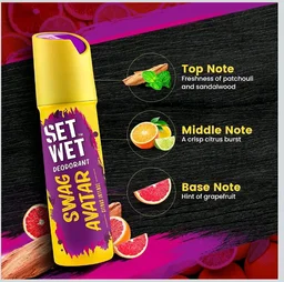 SET WET Deodorant Spray Perfume Cool, Charm & Swag Avatar for men, 150ml (Pack of 3)