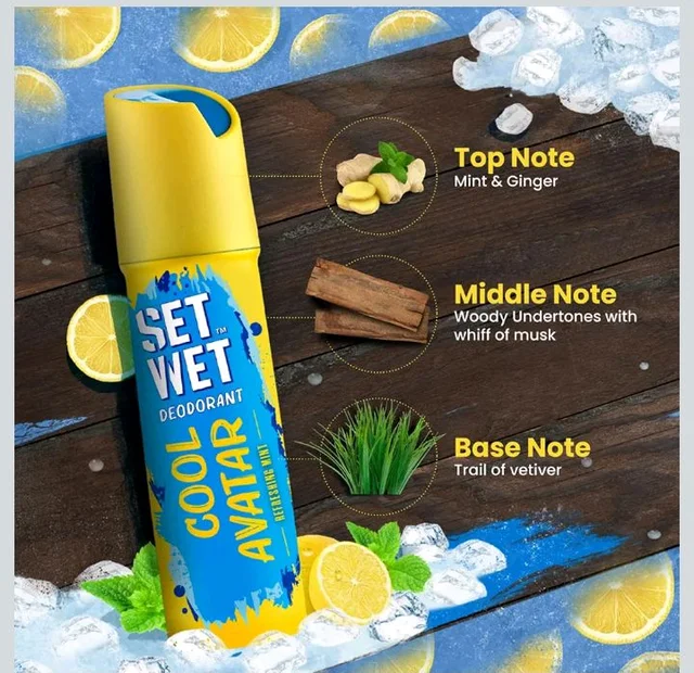 SET WET Deodorant Spray Perfume Cool, Charm & Swag Avatar for men, 150ml (Pack of 3)