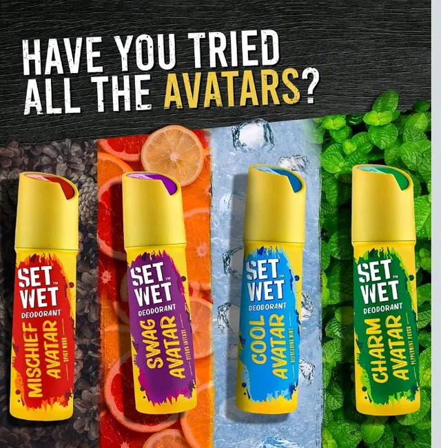 SET WET Deodorant Spray Perfume Cool, Charm & Swag Avatar for men, 150ml (Pack of 3)