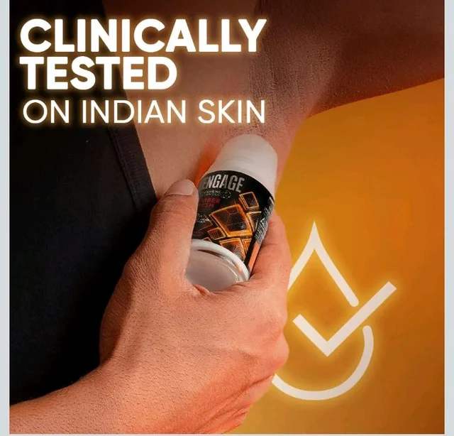 Engage Amber Fresh Underarm Roll On for Man|72 Hour Sweat & Odour Protection|Advanced Antiperspirant Deodorant Formula| FreshEncap Technology|0% Alcohol|Non Sticky Deo|Dermatologically tested|50ml