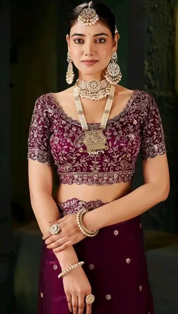 DHARMEE Women's Silk Saree with Embroidered Blouse Piece, Traditional Parte Wear with Gold Border and Hand Work Lace Embellished, Solid/Plain, Applique, Woven, Bollywood Jimmy Jimmy, Satin Saree