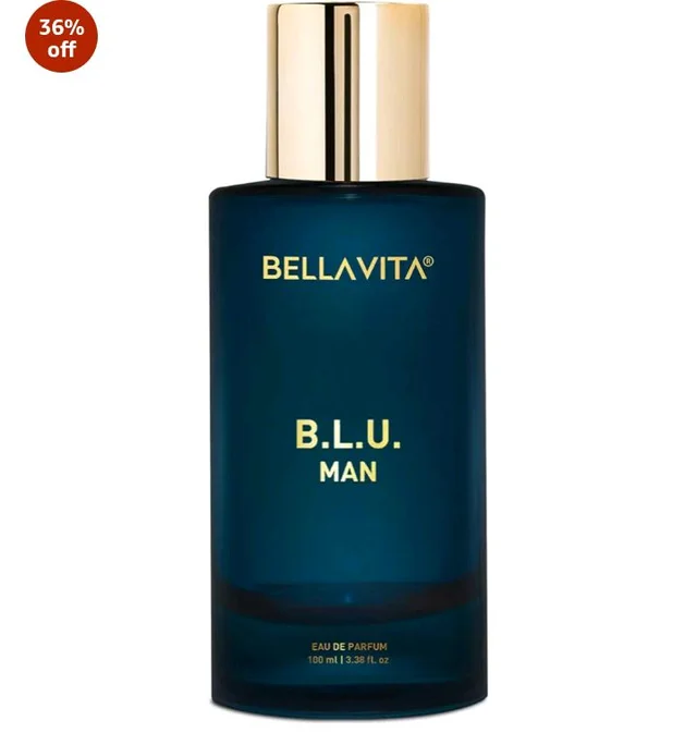 Bella Vita Luxury B.L.U Man Eau De Parfum Perfume with Lemon, Black Pepper, Orris, Musk|Premium, Long Lasting Fresh Aromatic Fragrance for Men, 100 ML
600+ bought in