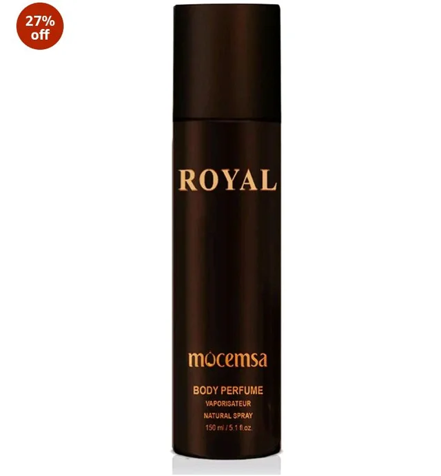 Mocemsa Royal Body Perfume for Men | Rich Woody & Aromatic Fragrance | Long-Lasting No Gas Deodorant | Signature Scent for Everyday, Office & Night Out | Premium Men’s Body Spray | 150ml