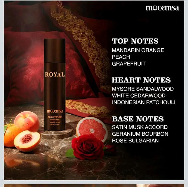 Mocemsa Royal Body Perfume for Men | Rich Woody & Aromatic Fragrance | Long-Lasting No Gas Deodorant | Signature Scent for Everyday, Office & Night Out | Premium Men’s Body Spray | 150ml