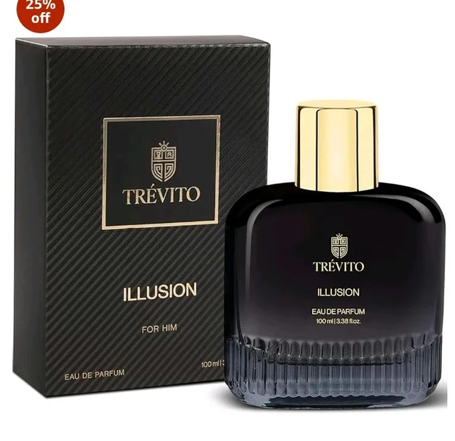 TRÉVITO Illusion Luxury Perfume for Men 100ml | Premium Long Lasting Eau de Parfum | Aromatic Fougere Fragrance | Skin Friendly Men's Perfume | Date Night, Party & Romantic Occasion Wea