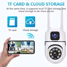 MacCam 4+4MP Smart WiFi PTZ CCTV Camera for Home Outdoor | 360° View | Color Night Vision | Two Way Audio | Wireless Security Camera with Mobile App V380 Pro (Dual Lens Mini Dome1)