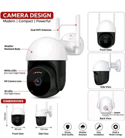 Eyetech 4G LTE Outdoor PTZ Security Camera | Dual Antenna | 360° Pan Tilt | Night Vision | Motion Detection | Two Way Audio | 4G SIM-Based CCTV Camera for Home with Mobile App V380 Pro (4G Camera2)