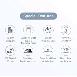 Trueview 3MP 4G Dome CCTV Camera | STQC Approved | SIM Based Security Camera | All Time Colour Night Vision | Human Detection | Two-Way Audio | Supports 256GB Memory Card | Smart Home Surveillance
50+ bought in past month