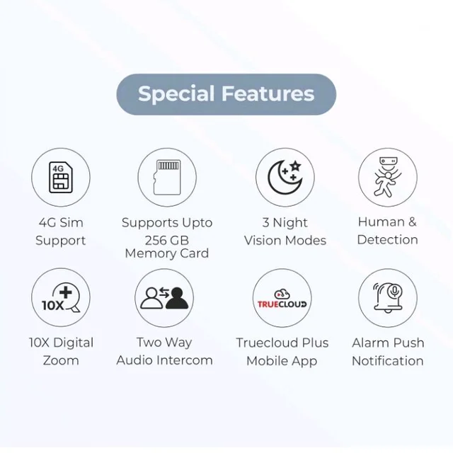 Trueview 3MP 4G Dome CCTV Camera | STQC Approved | SIM Based Security Camera | All Time Colour Night Vision | Human Detection | Two-Way Audio | Supports 256GB Memory Card | Smart Home Surveillance
50+ bought in past month