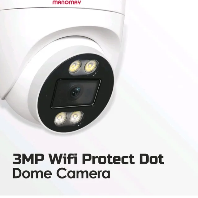 MANOMAY 3MP WiFi CCTV Dome Camera | BIS-ER (STQC Certified) | Full Color Night Vision | Human Detection | 2-Way Audio | 10X Zoom | Memory Card up to 256GB & Cloud | Alexa Support