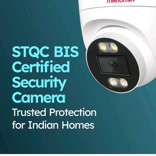 MANOMAY 3MP WiFi CCTV Dome Camera | BIS-ER (STQC Certified) | Full Color Night Vision | Human Detection | 2-Way Audio | 10X Zoom | Memory Card up to 256GB & Cloud | Alexa Support